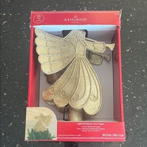 Ashland Glittering Gold Angel Lighted Projector Christmas Tree Topper
